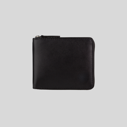 Genuine Leather Zip Around Bifold Wallet