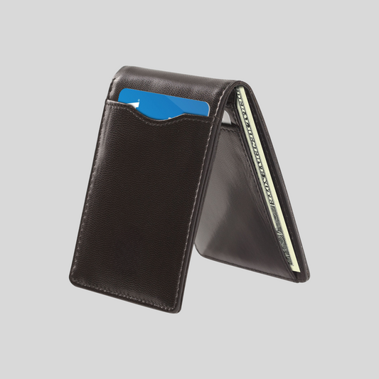 Genuine Leather Slim Minimalist Bifold Wallet