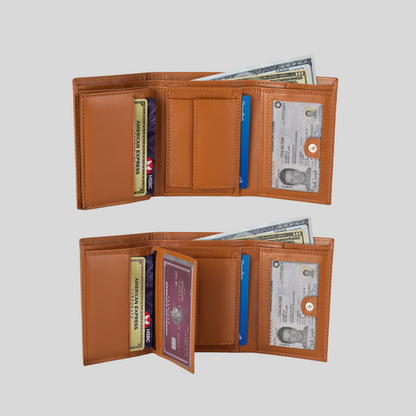 Genuine Leather Trifold Wallet –Slim & Minimalist