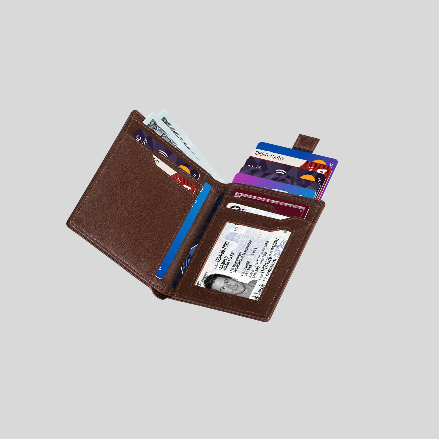 Genuine Leather Bifold Wallet –Slim & Minimalist