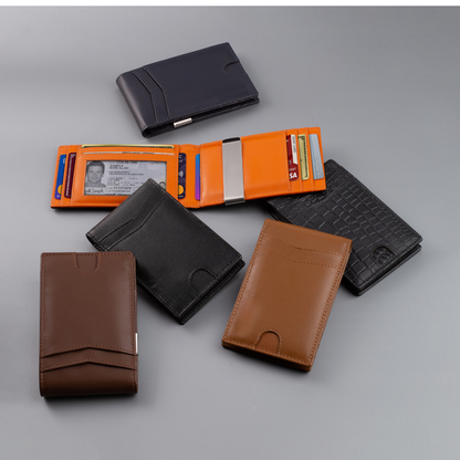 Genuine Leather Clip Wallet –Slim & Minimalist