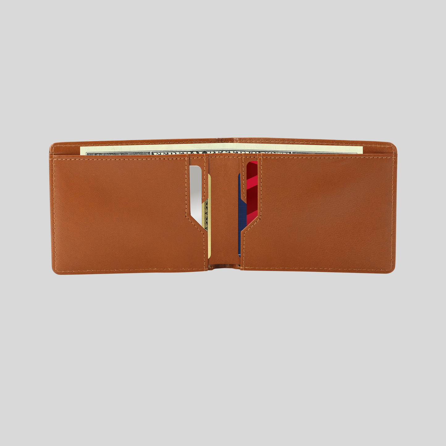 Genuine Leather Slim Minimalist Bifold Wallet
