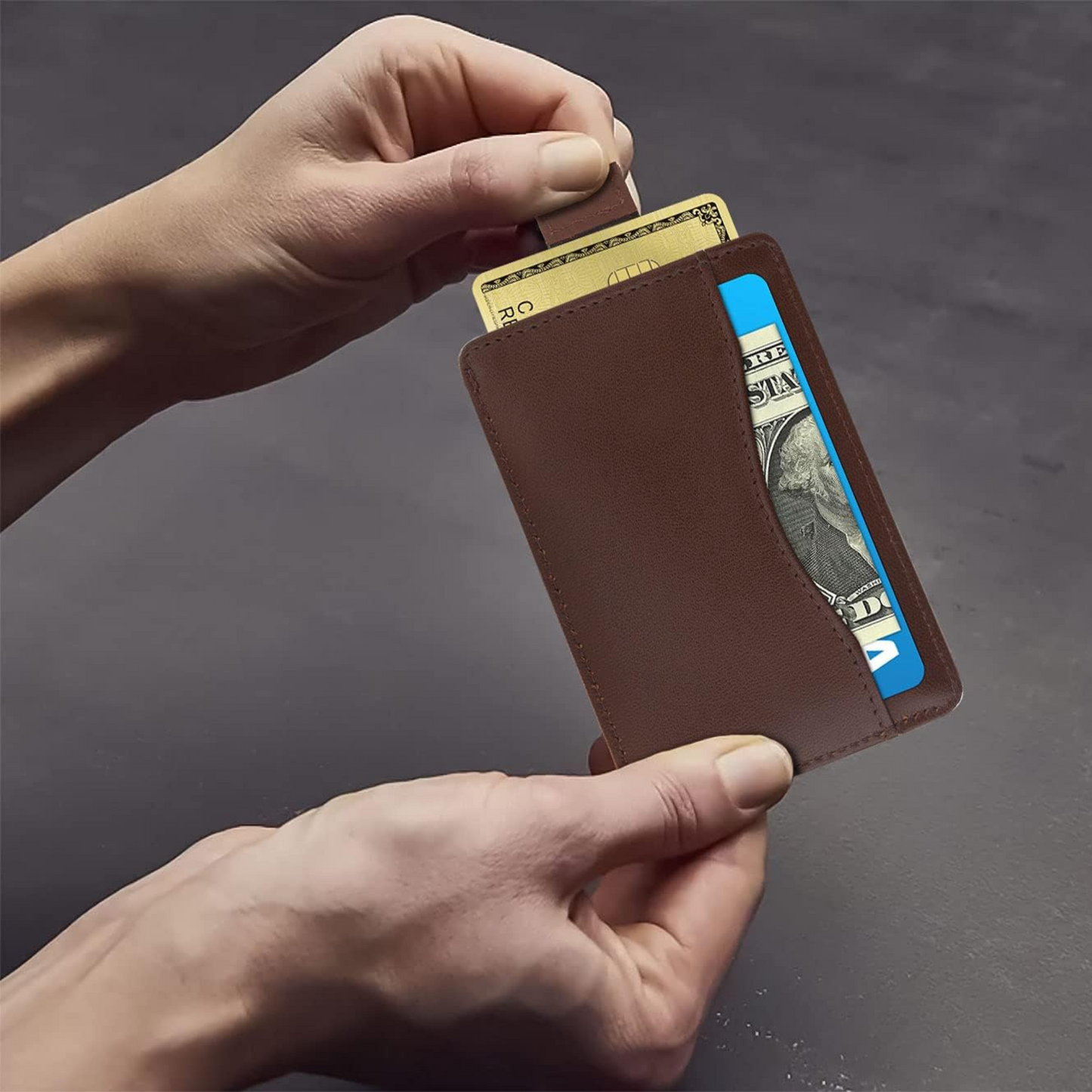 Genuine Leather Minimalist Card Holder -Slim & Stylish