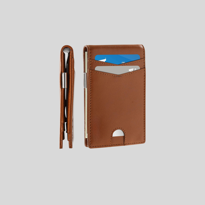 Genuine Leather Clip Wallet –Slim & Minimalist