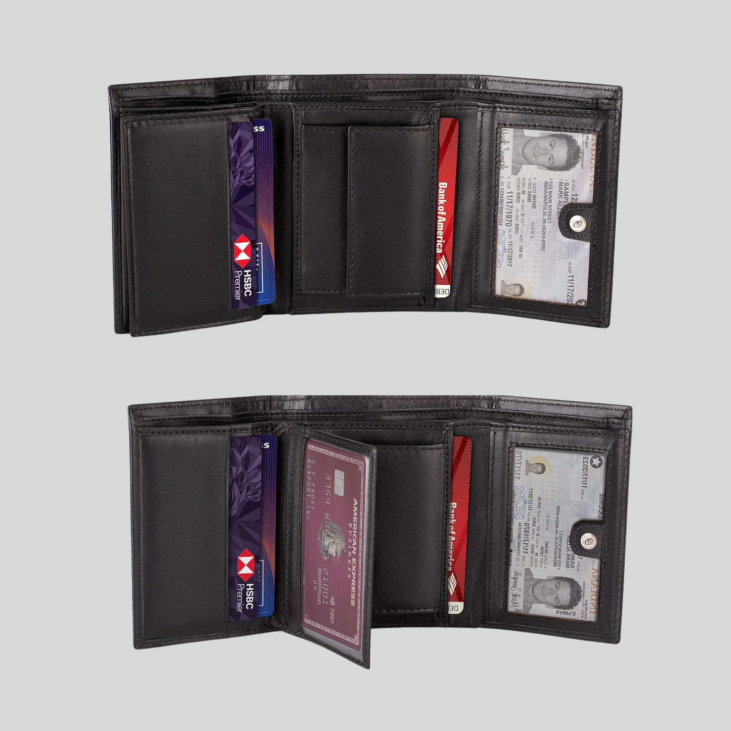 Genuine Leather Trifold Wallet –Slim & Minimalist