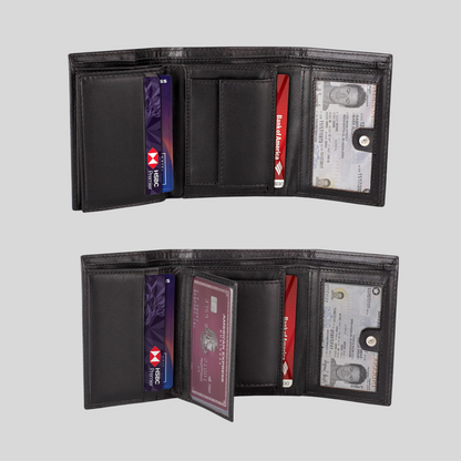 Genuine Leather Trifold Wallet –Slim & Minimalist